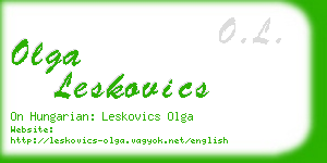 olga leskovics business card